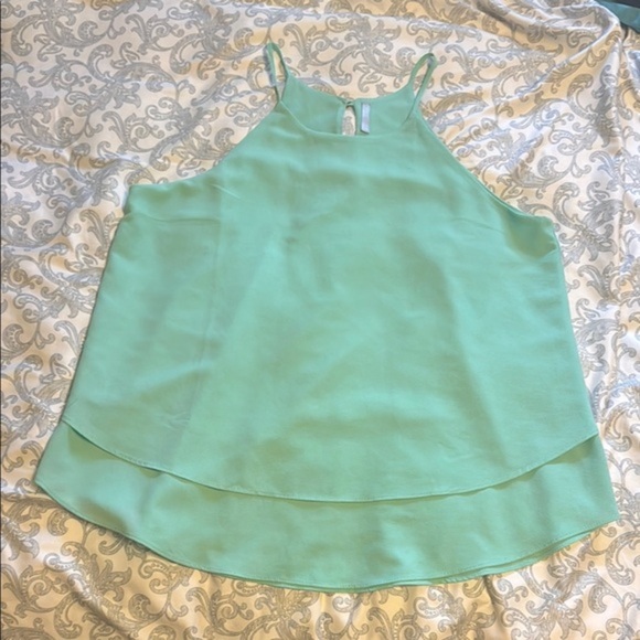 Vanity Tops - Vanity Asymmetrical Green Sleeveless Camisole